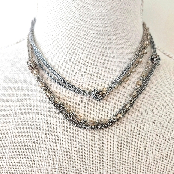 Ann Taylor Silver and Beaded Necklace - Picture 7 of 11